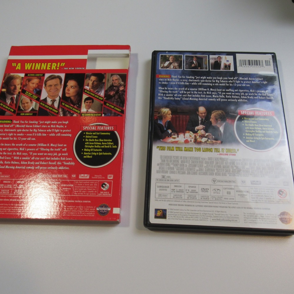 Thank You For Smoking DVD Widescreen Comedy Movie‎ Aaron Eckhart - Picture 2 of 4
